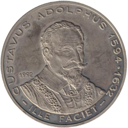 Монета 5 экю. 1992 год, Швеция. Густав Адольф.