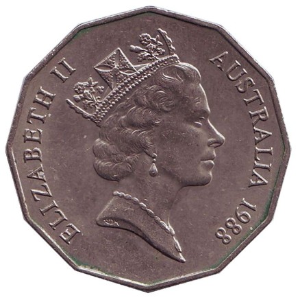 Монета 50 центов. 1988 год, Австралия. 200 лет открытию Австралии.