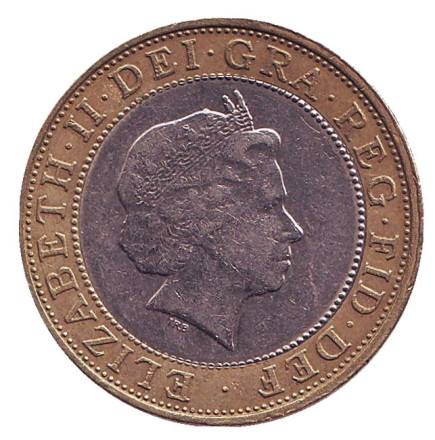 Монета 2 фунта. 1999 год, Великобритания. Чемпионат мира по регби. Монета 2 фунта. 1999 год, Великобритания. Чемпионат мира по регби.