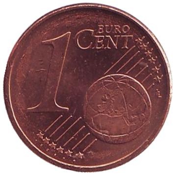 Монета 1 цент. 2002 год (F), Германия. Монета 1 цент. 2002 год (F), Германия.