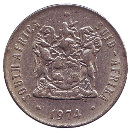 Монета 50 центов. 1974 год, ЮАР. Цветы. Монета 50 центов. 1974 год, ЮАР. Цветы.