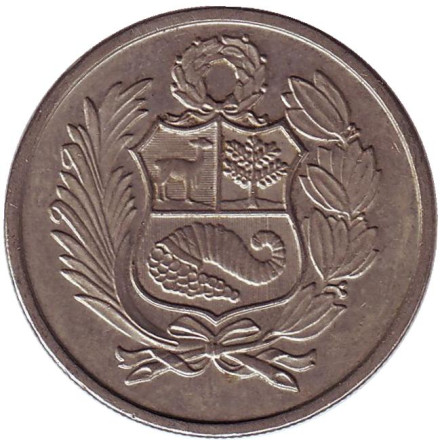 Монета 100 солей. 1982 год, Перу. Из обращения. Монета 100 солей. 1982 год, Перу. Из обращения.