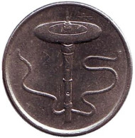 Монета 5 сен. 1999 год, Малайзия. Волчок. Монета 5 сен. 1999 год, Малайзия. Волчок.