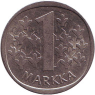 Монета 1 марка. 1985 год, Финляндия. Монета 1 марка. 1985 год, Финляндия.