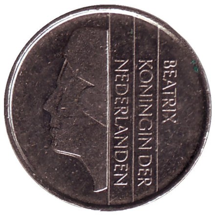 Монета 10 центов. 1983 год, Нидерланды. Монета 10 центов. 1983 год, Нидерланды.