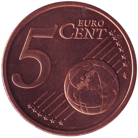 Монета 5 центов. 2005 год, Ирландия. Монета 5 центов. 2005 год, Ирландия.