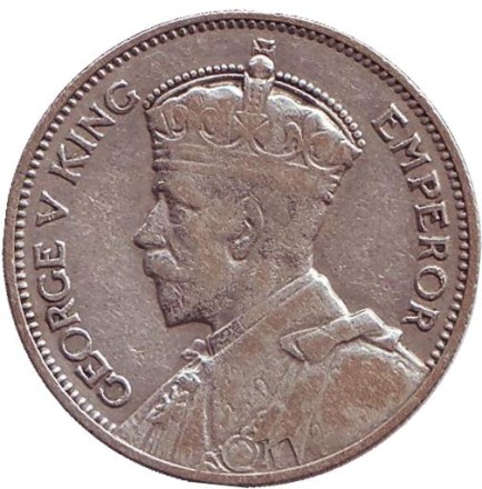 Монета 1 шиллинг. 1935 год, Новая Зеландия. Воин Маори.