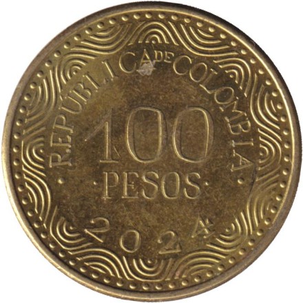 Монета 100 песо. 2024 год, Колумбия. Фрайлехон.