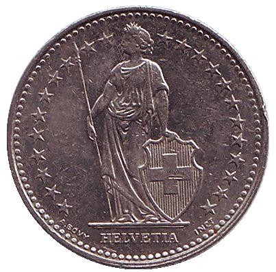 Монета 1/2 франка. 2000 год, Швейцария. Монета 1/2 франка. 2000 год, Швейцария.