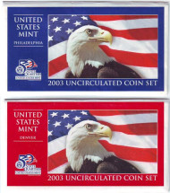 Годовой набор разменных монет США 2003 года (монетные дворы D и P). Годовой набор разменных монет США 2003 года (монетные дворы D и P).