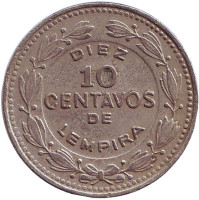Монета 10 сентаво. 1980 год, Гондурас.  