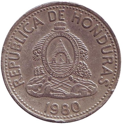 Монета 10 сентаво. 1980 год, Гондурас. Монета 10 сентаво. 1980 год, Гондурас.