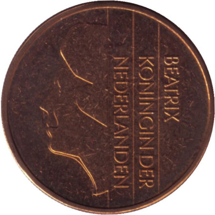 Монета 5 гульденов. 1991 год, Нидерланды. BU. Монета 5 гульденов. 1991 год, Нидерланды. BU.