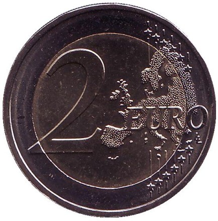 Монета 2 евро. 2018 год, Португалия. 250 лет Национальной типографии (Монетному двору Португалии).