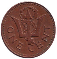 Монета 1 цент. 1980 год, Барбадос. Монета 1 цент. 1980 год, Барбадос.