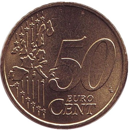 Монета 50 центов. 2003 год (J), Германия. Монета 50 центов. 2003 год (J), Германия.