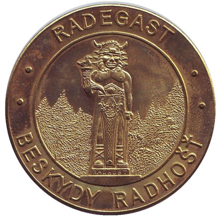 Радегаст - западнославянский бог. Бескиды. Сувенирный жетон, Чехия.