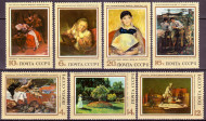 Марки почтовые. Серия из 7 штук. 1973 год, СССР. Зарубежная живопись.