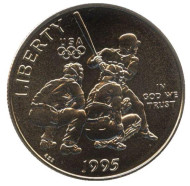 Монета 50 центов (S). 1995 год, США. Proof. Бейсбол. XXVI летние Олимпийские Игры. Монета 50 центов (S). 1995 год, США. Proof. Бейсбол. XXVI летние Олимпийские Игры.