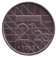 Монета 2,5 гульдена. 1983 год, Нидерланды. Монета 2,5 гульдена. 1983 год, Нидерланды.