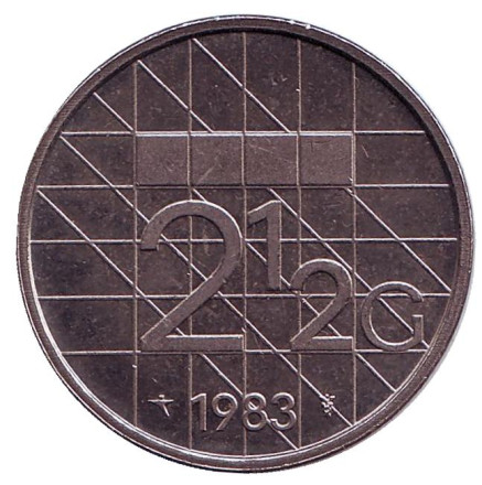 Монета 2,5 гульдена. 1983 год, Нидерланды.