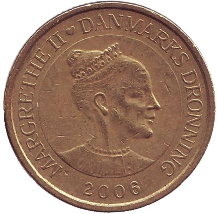 Монета 20 крон. 2006 год, Дания. Монета 20 крон. 2006 год, Дания.