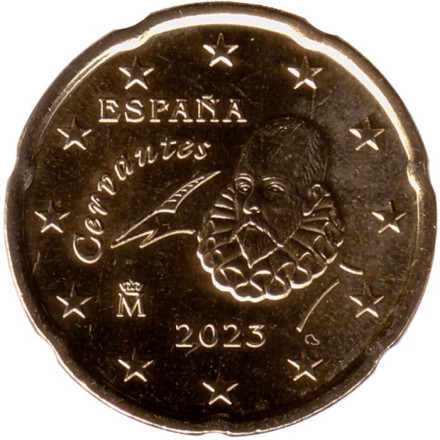 Монета 20 центов. 2023 год, Испания.
