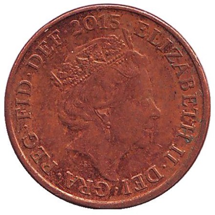 Монета 1 пенни. 2015 год, Великобритания. Новый тип.