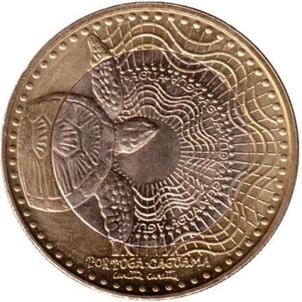 Монета 1000 песо. 2013 год, Колумбия. Морская черепаха.