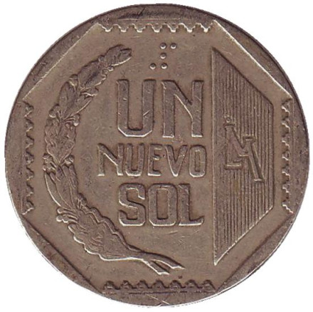 Монета 1 соль. 1991 год, Перу.