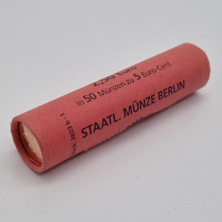 Монета 5 центов. 2018 год (A), Германия. Ролл (50 монет).