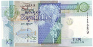 Банкнота 10 рупий, 1998-2008 год, Сейшельские острова. Банкнота 10 рупий, 1998-2008 год, Сейшельские острова.