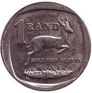 Монета 1 ранд. 1999 год, ЮАР. Газель. Монета 1 ранд. 1999 год, ЮАР. Газель.