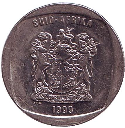 Монета 1 ранд. 1999 год, ЮАР. Газель. Монета 1 ранд. 1999 год, ЮАР. Газель.