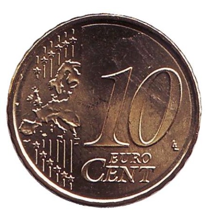 Монета 10 центов. 2019 год, Испания. Монета 10 центов. 2019 год, Испания.