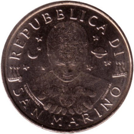 Монета 100 лир. 1999 год, Сан-Марино. Море сегодня.