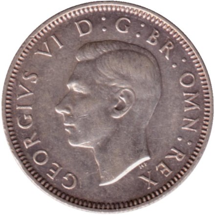 Монета 1 шиллинг. 1945 год, Великобритания. (Герб Англии). Монета 1 шиллинг. 1945 год, Великобритания. (Герб Англии).