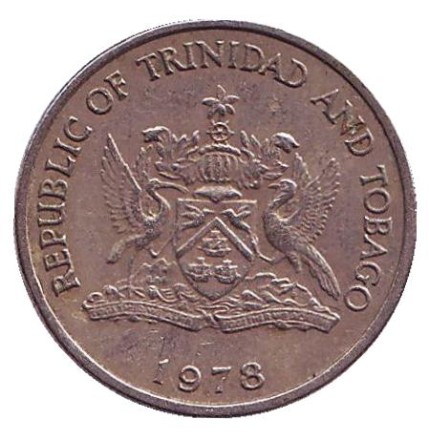 Монета 25 центов. 1978 год, Тринидад и Тобаго. Чакония. Монета 25 центов. 1978 год, Тринидад и Тобаго. Чакония.
