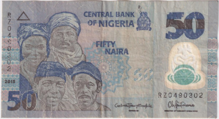 Банкнота 50 найр. 2015 год, Нигерия.