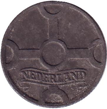 Монета 1 цент. 1941 год, Нидерланды. (Цинк)