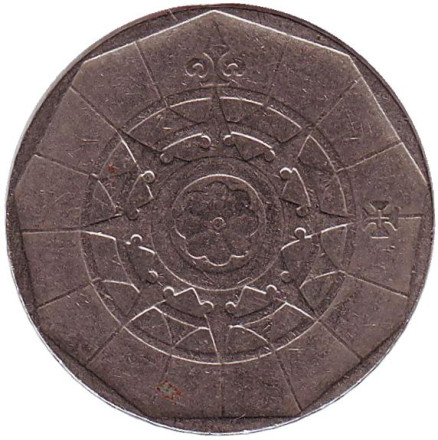 Монета 20 эскудо. 1987 год, Португалия. Роза ветров.