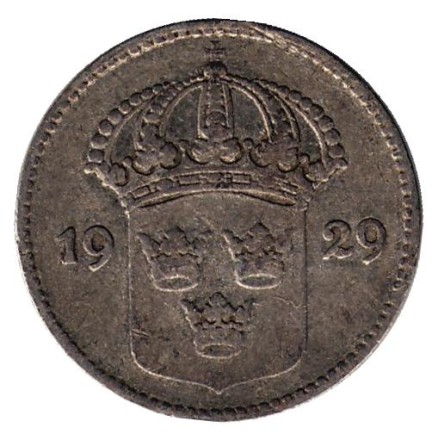 Монета 10 эре. 1929 год. Швеция. Монета 10 эре. 1929 год. Швеция.