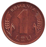 Монета 1 лей. 1996 год, Румыния. Монета 1 лей. 1996 год, Румыния.