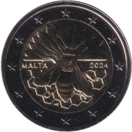 Монета 2 евро. 2024 год, Мальта. Мальтийская медоносная пчела. Монета 2 евро. 2024 год, Мальта. Мальтийская медоносная пчела.