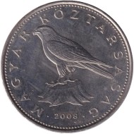 Монета 50 форинтов. 2008 год, Венгрия. Сокол (Балобан). Монета 50 форинтов. 2008 год, Венгрия. Сокол (Балобан).