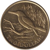 Монета 2 доллара. 1993 год, Новая Зеландия. Священная альциона.