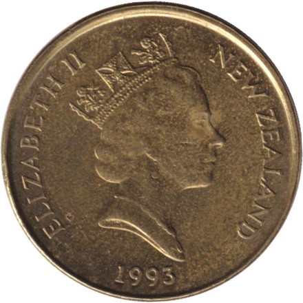 Монета 2 доллара. 1993 год, Новая Зеландия. Священная альциона.