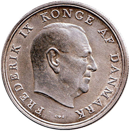 Монета 5 крон. 1964 год, Дания. Свадьба Принцессы Анны-Марии. Монета 5 крон. 1964 год, Дания. Свадьба Принцессы Анны-Марии.