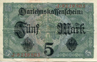 Банкнота 5 марок. 1917 год, Германская империя.