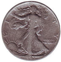 Шагающая свобода. Монета 50 центов. 1943 год (S), США.